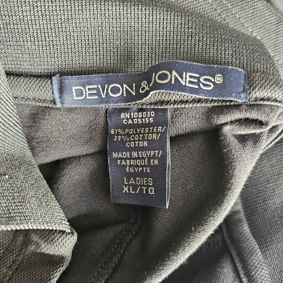 Meguiars Womens Polo Shirt by Devon & Jones V Neck Short Sleeve Sz XL Navy Blue - Picture 6 of 6